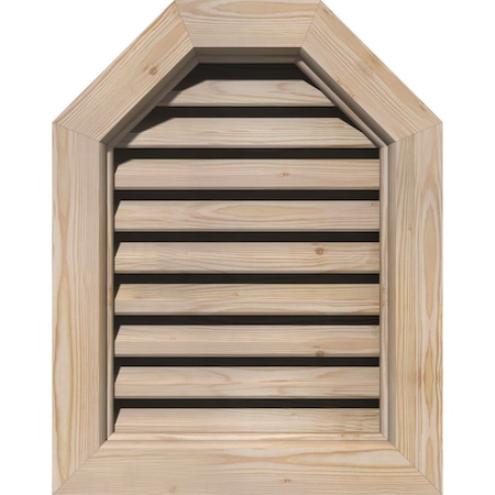 Ekena Millwork Octagonal Top Gable Vent Functional, Pine Gable Vent w/ Brick Mould Face Frame, 36"W x 20"H GVWOT36X2000SFUPI